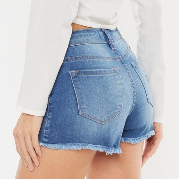 New Kancan Mid Rise Denim Shorts - Picture 5 of 9